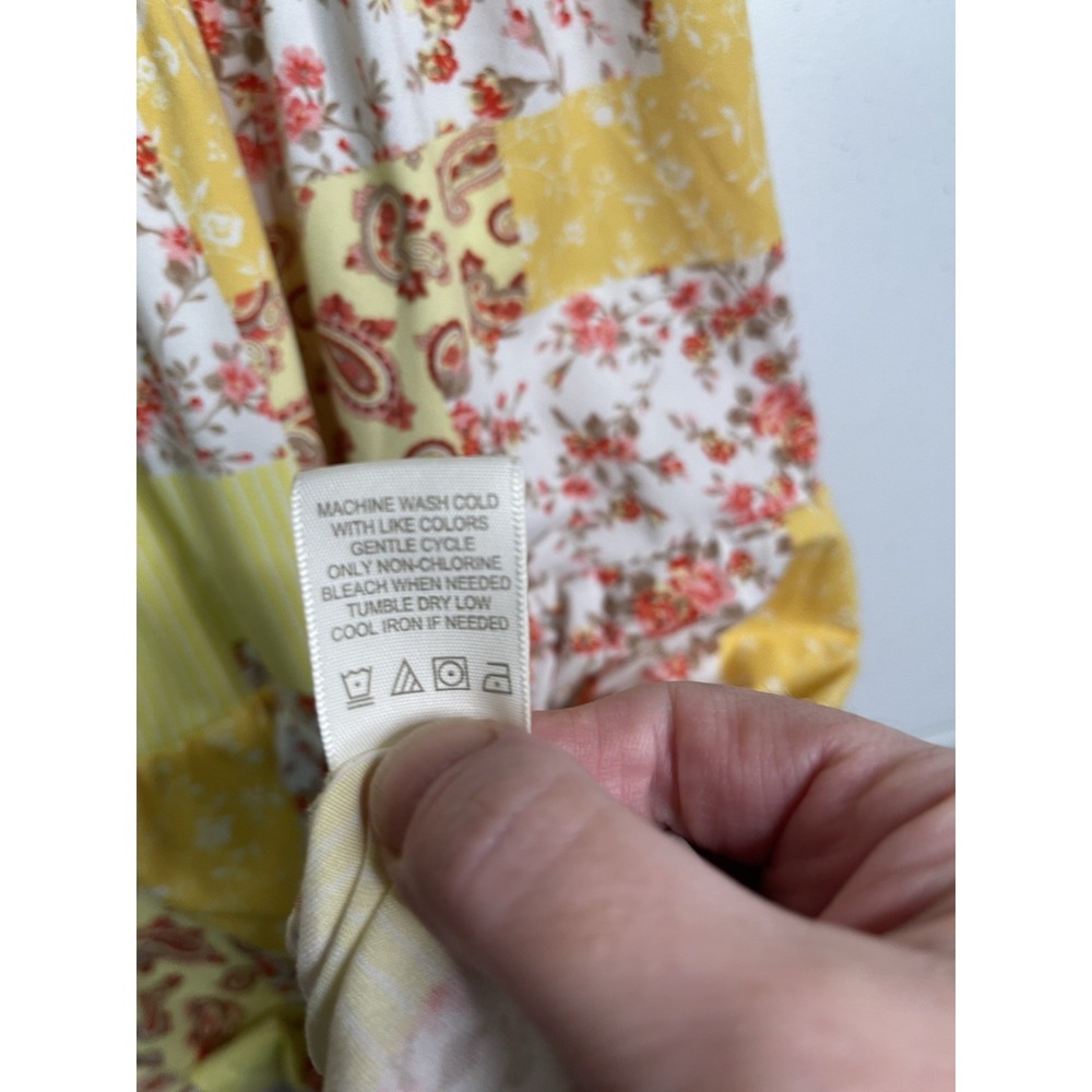 Super Soft Knit Floral Paisley Patchwork Cottage Core Boho Dress 1X Festival EUC - Picture 6 of 7